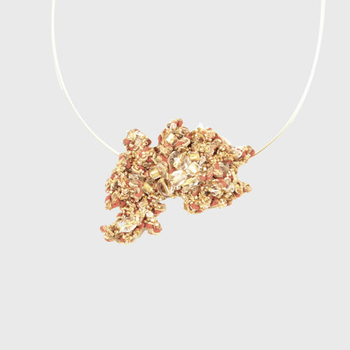 Collier Baroque or - Sculpture textile à porter | EMPREINTES Paris - EMPREINTES Paris