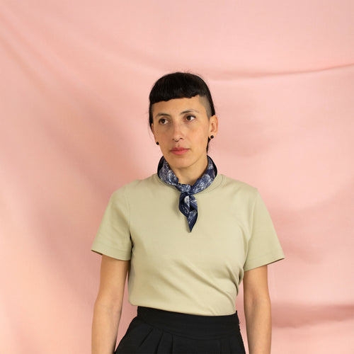 Bandana de Soie Bleu Mauvais Vents - prelude copie | EMPREINTES Paris - EMPREINTES Paris