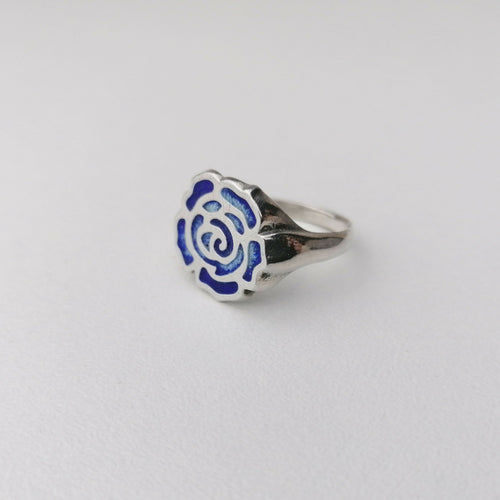 Bague La Rose en émail champlevé sur argent | EMPREINTES Paris - EMPREINTES Paris