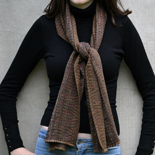 echarpe_brun_terre_creation_tissages_francois_vieillard copie | EMPREINTES Paris - EMPREINTES Paris