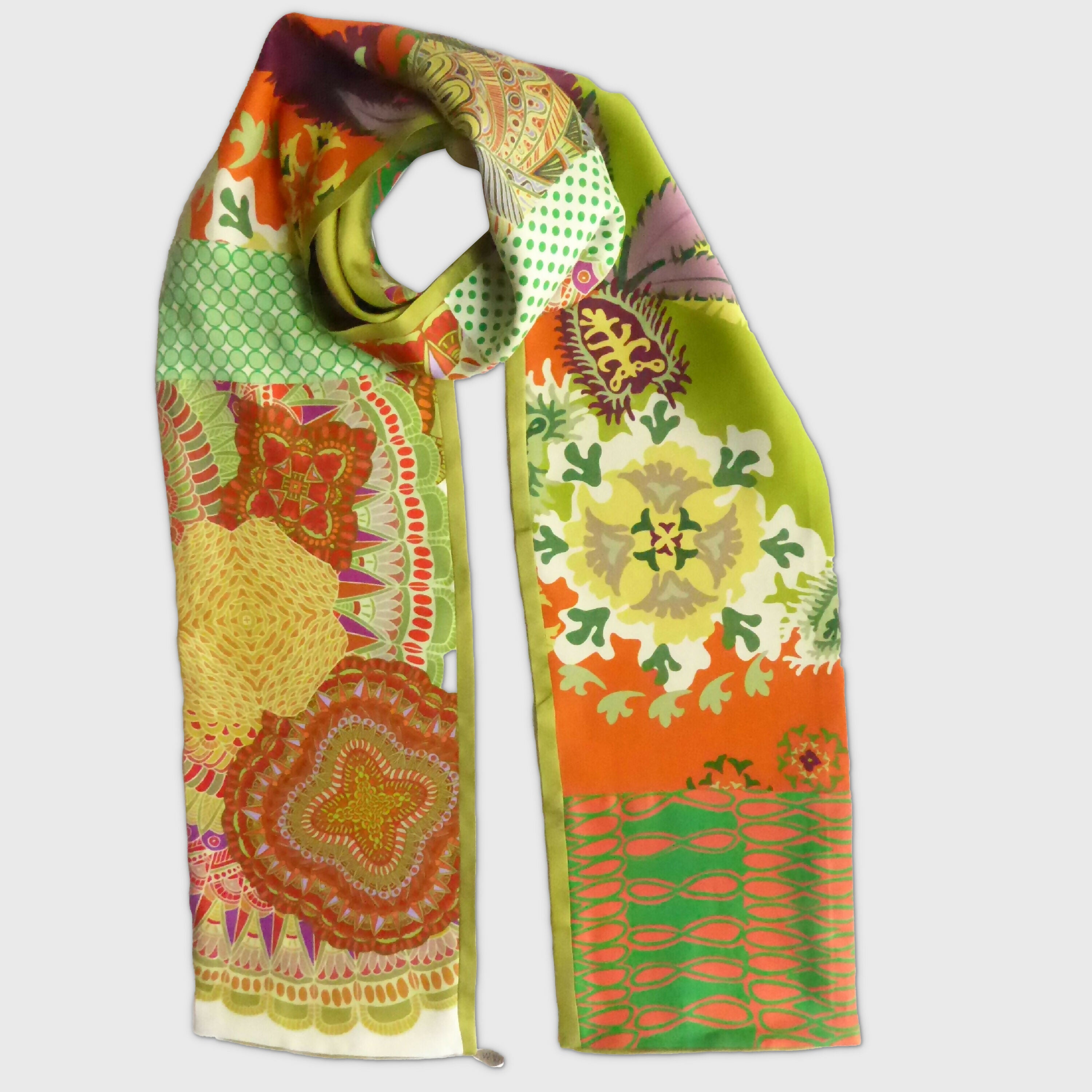 echarpe_soie_graphic_floral_vert_maya_hochman copie | EMPREINTES Paris