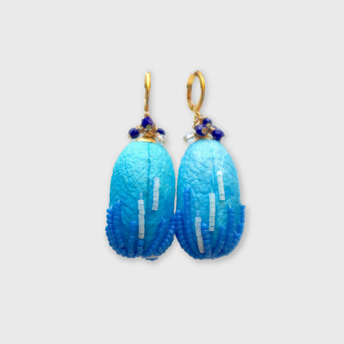 Boucles d'oreilles Harunohi bleu | EMPREINTES Paris - EMPREINTES Paris