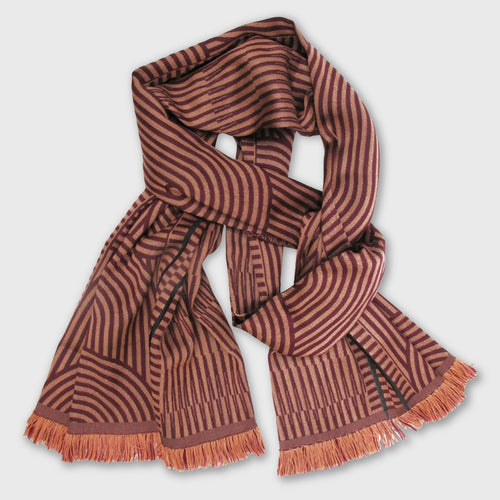 echarpe_midi_laine_soie_supersonique_mecanique_bordeaux_argile_sophie_guyot_soieries copie | EMPREINTES Paris - EMPREINTES Paris