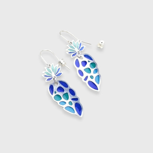 Boucles d’oreilles Tropicalia – Émail Plique-à-jour sur Argent | EMPREINTES Paris - EMPREINTES Paris