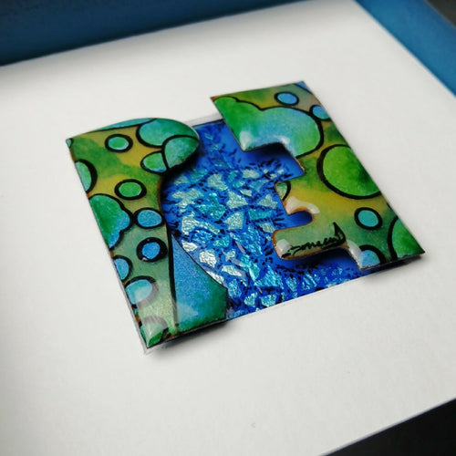 Mini Graff 1 – Tableau en émail sur cuivre et feuille d’argent en 3D | EMPREINTES Paris - EMPREINTES Paris