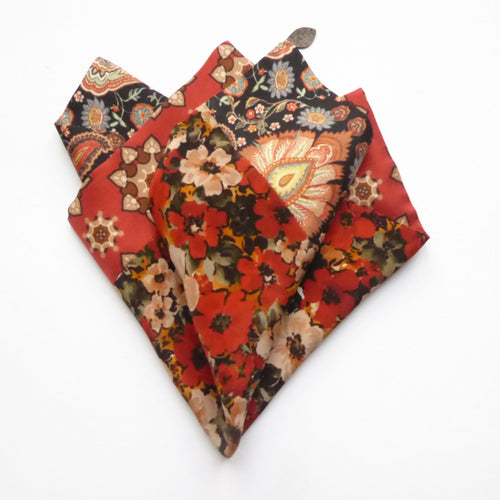 Pochette soie homme - graphic flower cachemire | EMPREINTES Paris - EMPREINTES Paris