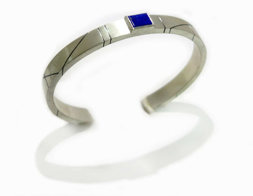 Bracelet jonc Argent et Lapis Lazuli | EMPREINTES Paris - EMPREINTES Paris