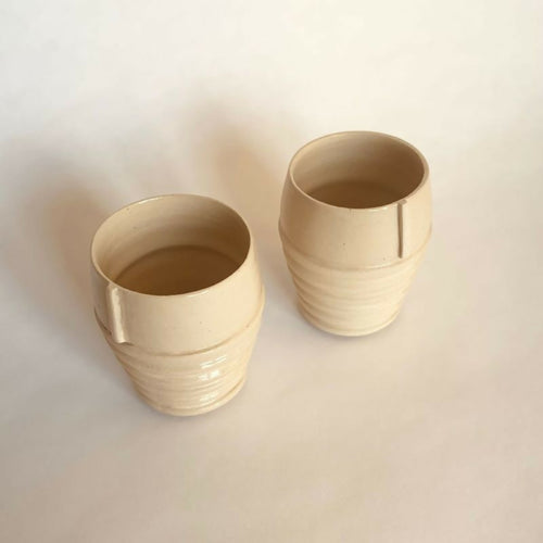 Duo de Tasses à Café Sillage blanches | EMPREINTES Paris - EMPREINTES Paris