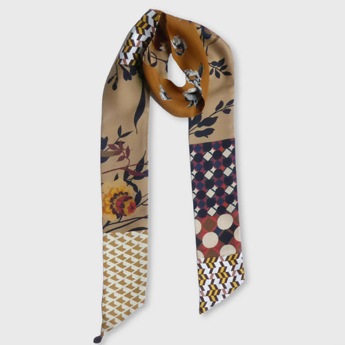 Bandeau soie - geometric flower camel | EMPREINTES Paris - EMPREINTES Paris