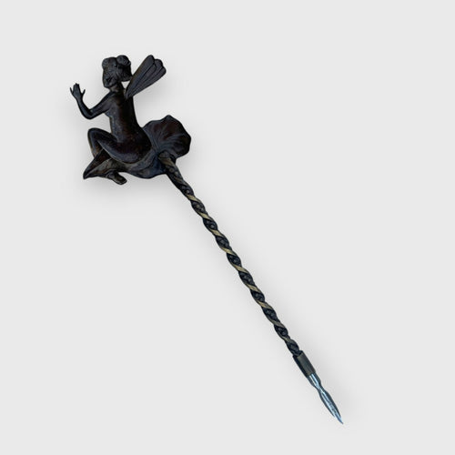 femme nénuphar, art décoration, porte-plume décoratif, collection article de bureau, cadeau homme, métal, laiton, patine vieux bronze | EMPREINTES Paris - EMPREINTES Paris