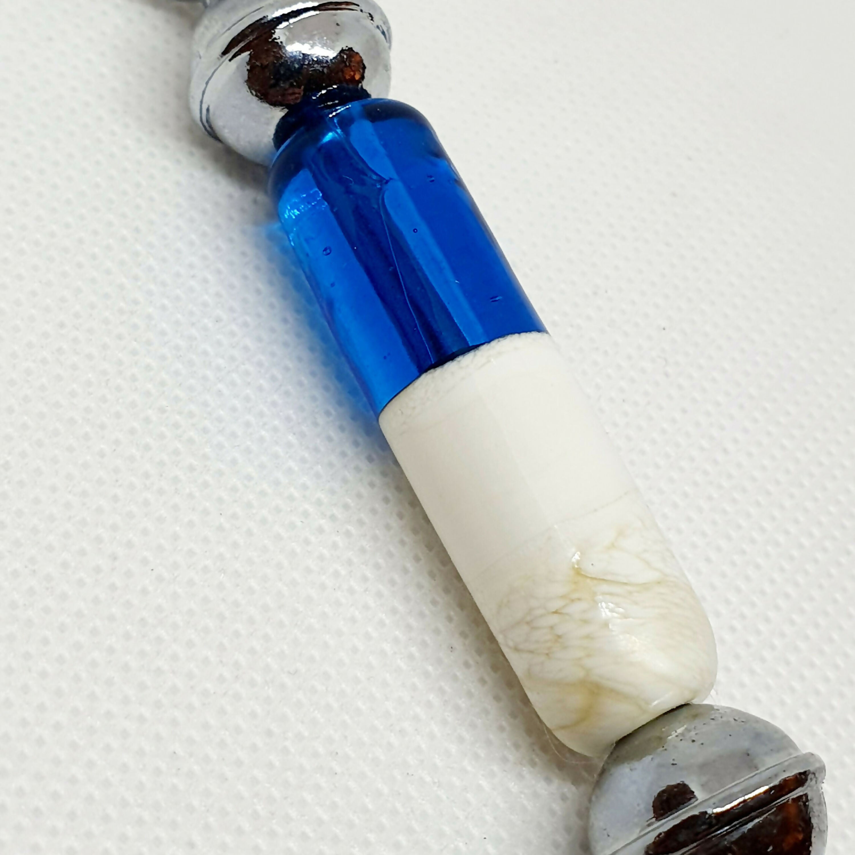 Couteau fromagette bleu turquoise et ivoire | EMPREINTES Paris