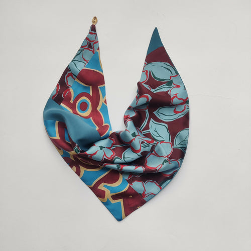 Foulard pointe soie- ethnic blue | EMPREINTES Paris - EMPREINTES Paris