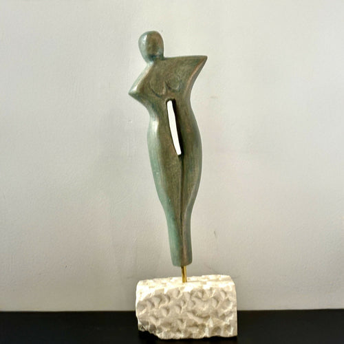 Figurine 3 en pierre calcaire de Crazannes, patiné bronze vert | EMPREINTES Paris - EMPREINTES Paris