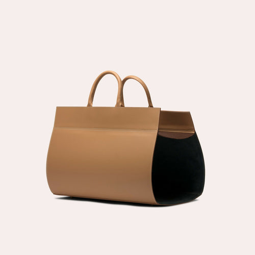 Porte bûches en cuir Camel | EMPREINTES Paris - EMPREINTES Paris