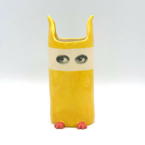 Vase Espionne jaune à bandeau, moyen modèle | EMPREINTES Paris - EMPREINTES Paris