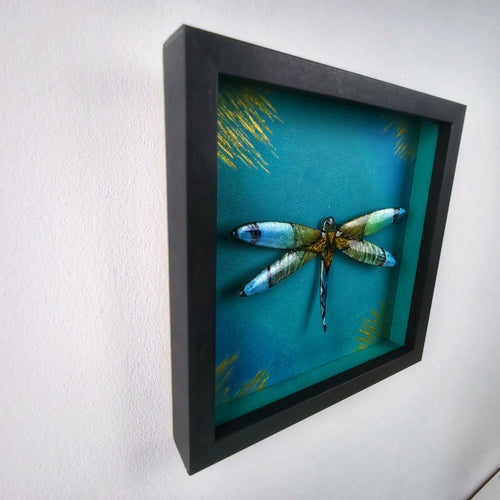 Tableau Libellule – Émail sur Cuivre et Feuille d’Argent | EMPREINTES Paris - EMPREINTES Paris