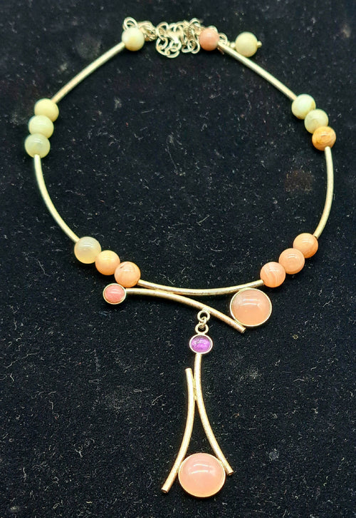 Collier argent , quartz rose | EMPREINTES Paris - EMPREINTES Paris