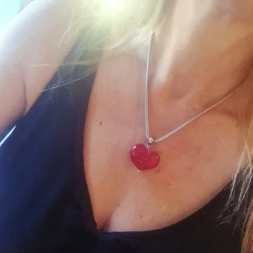 Collier coeur rouge passion en verre de Murano | EMPREINTES Paris - EMPREINTES Paris