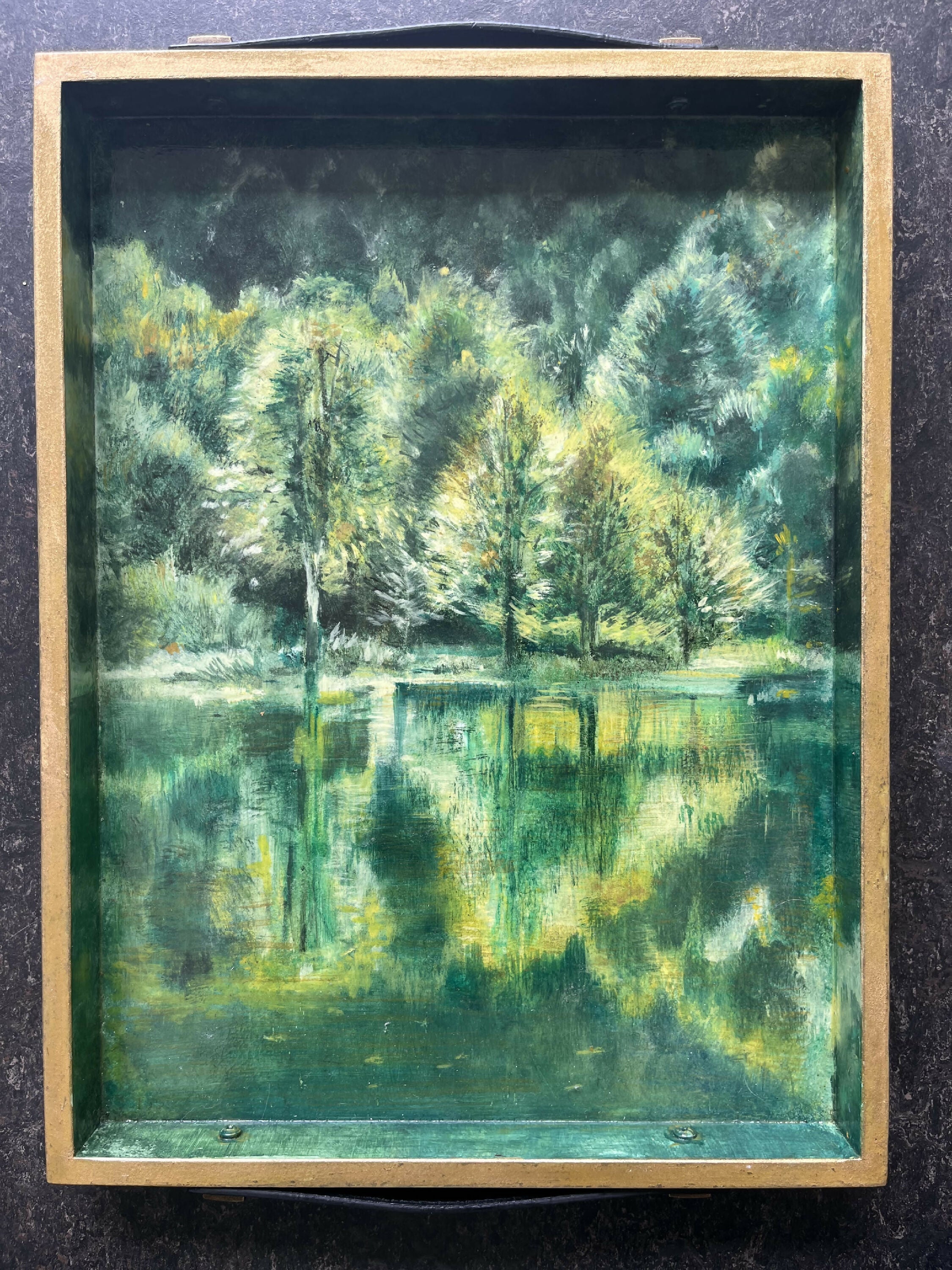 Œuvre murale -Plateau de table Lac de Bethmale | EMPREINTES Paris