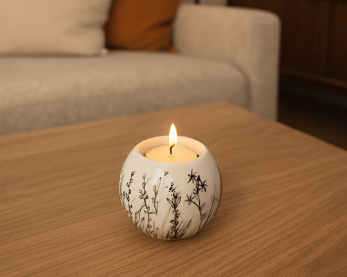 Bougeoir boule HERBES ET FLEURS CHAMPETRES 2 | EMPREINTES Paris - EMPREINTES Paris