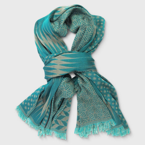 Écharpe Maxi Coton Soie Menthol Céladon PLANETARIUM | EMPREINTES Paris - EMPREINTES Paris