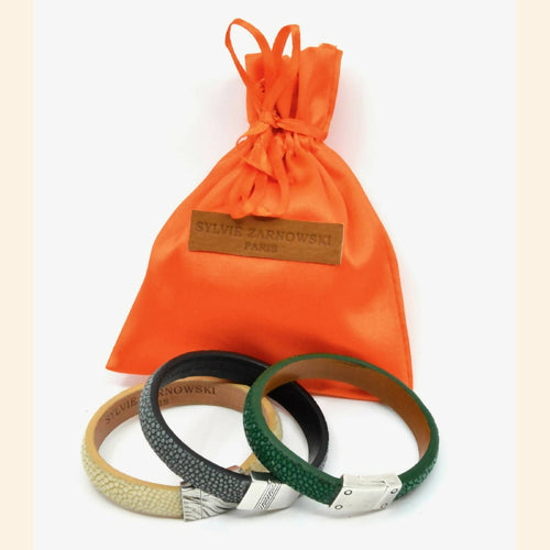 bracelet_en_galuchat_vert_emeraude_fermoir_terra_sylvie_zarnowski copie | EMPREINTES Paris - EMPREINTES Paris