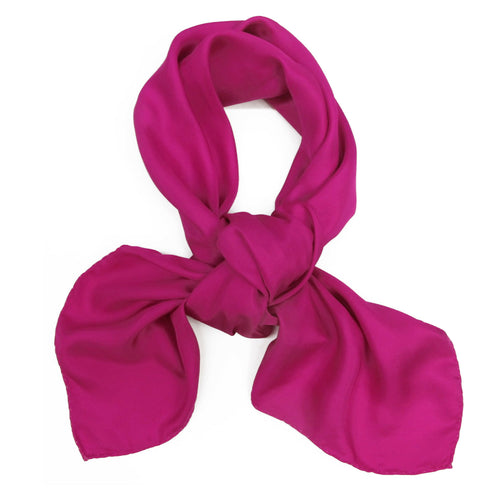 Carré 90 uni twill de soie rose fuchsia | EMPREINTES Paris - EMPREINTES Paris