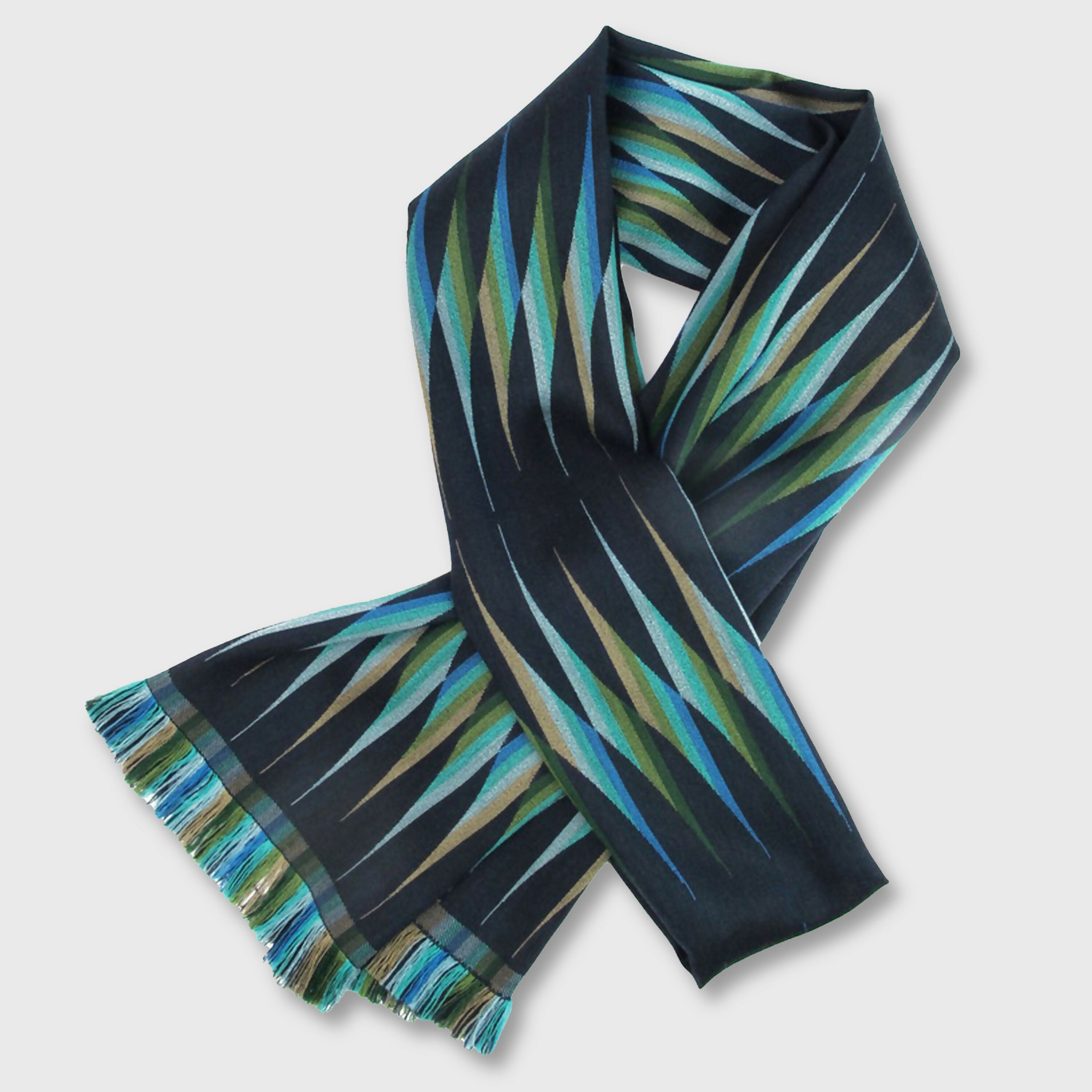 echarpe_etroite_laine_soie_multico_marine_lune_sophie_guyot_soieries copie | EMPREINTES Paris