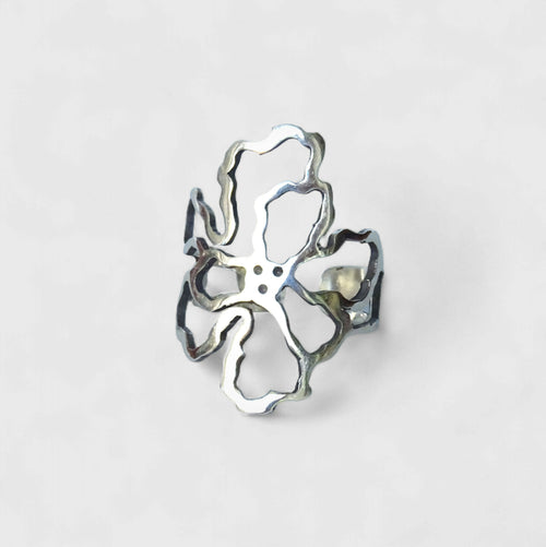 Bague argent ajourée florale Magnolia | EMPREINTES Paris - EMPREINTES Paris