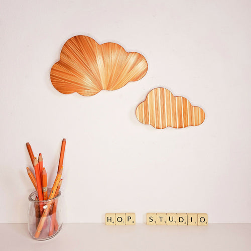 Série Mini Pop - Nuage rayures orange et blanc | EMPREINTES Paris - EMPREINTES Paris