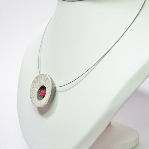 Collier Miro cratère blanc et rouge | EMPREINTES Paris - EMPREINTES Paris