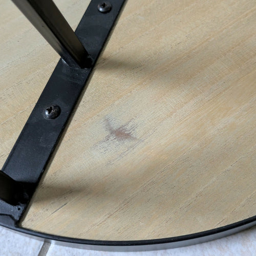 Table d'appoint pieds métal et plateaux avec marqueterie de Paille dorée | EMPREINTES Paris - EMPREINTES Paris