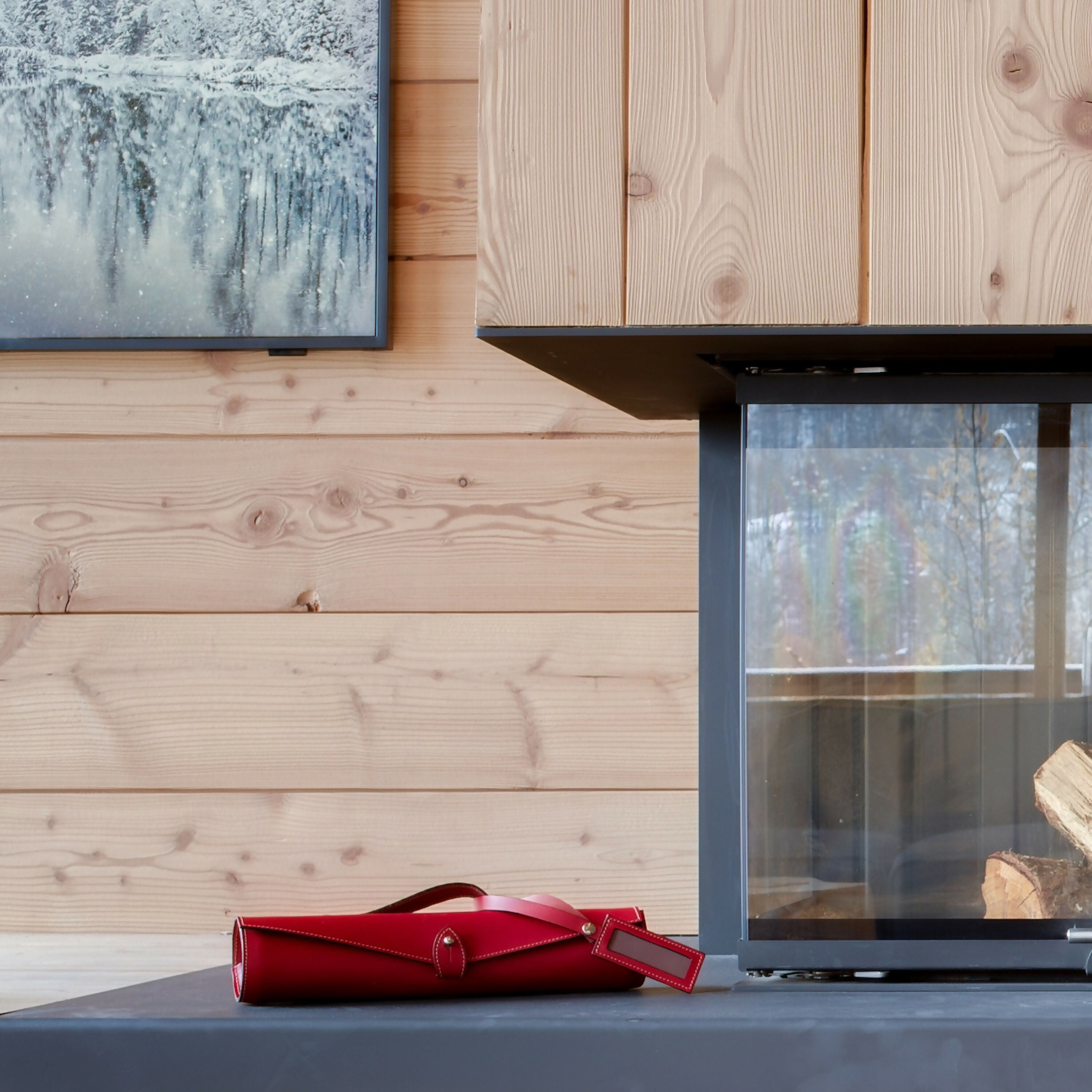 Trousse à feu en cuir rouge | EMPREINTES Paris