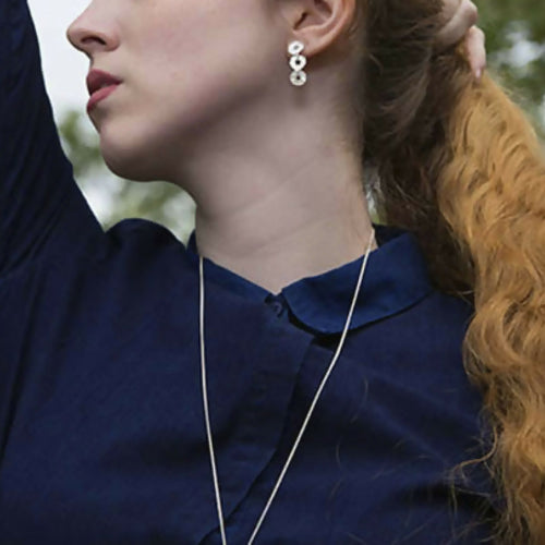 Boucles pendantes 3 rondelles en argent massif | EMPREINTES Paris - EMPREINTES Paris