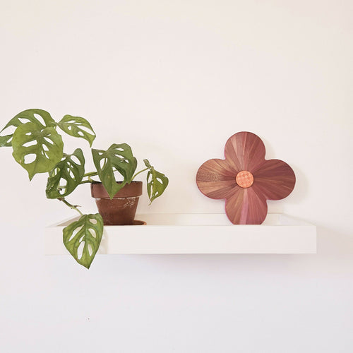 FlowerPower - fleur en marqueterie de paille bordeaux | EMPREINTES Paris - EMPREINTES Paris