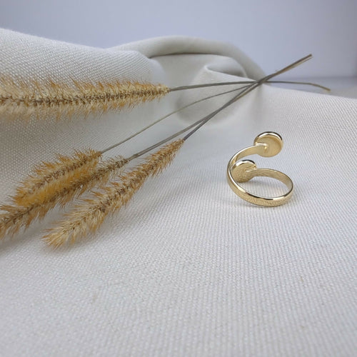 Bague 2 perles d'émail sur argent plaqué or | EMPREINTES Paris - EMPREINTES Paris