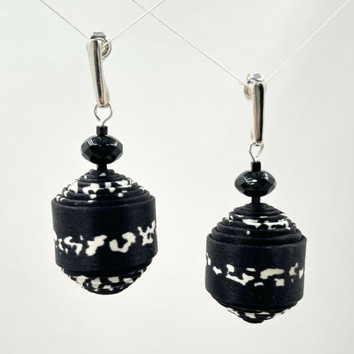 Boucles d'oreilles rayures noir et blanc | EMPREINTES Paris - EMPREINTES Paris