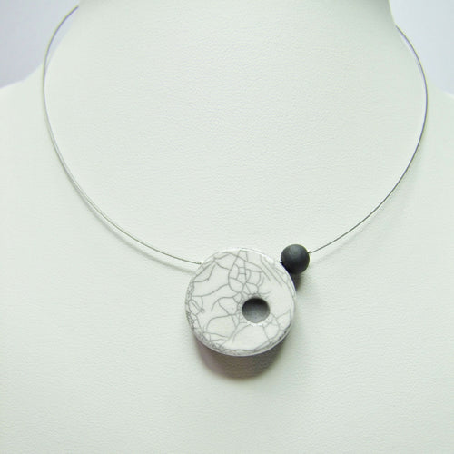 Collier Solo pointé blanc craquelé | EMPREINTES Paris - EMPREINTES Paris