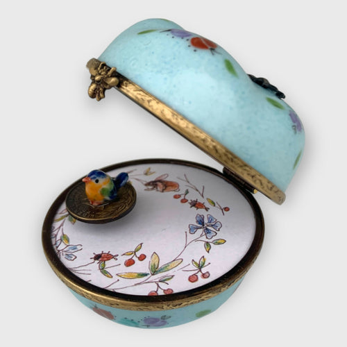 Pomme bleue musicale oiseau romantique - cadeau de naissance - noces de porcelaine | EMPREINTES Paris - EMPREINTES Paris