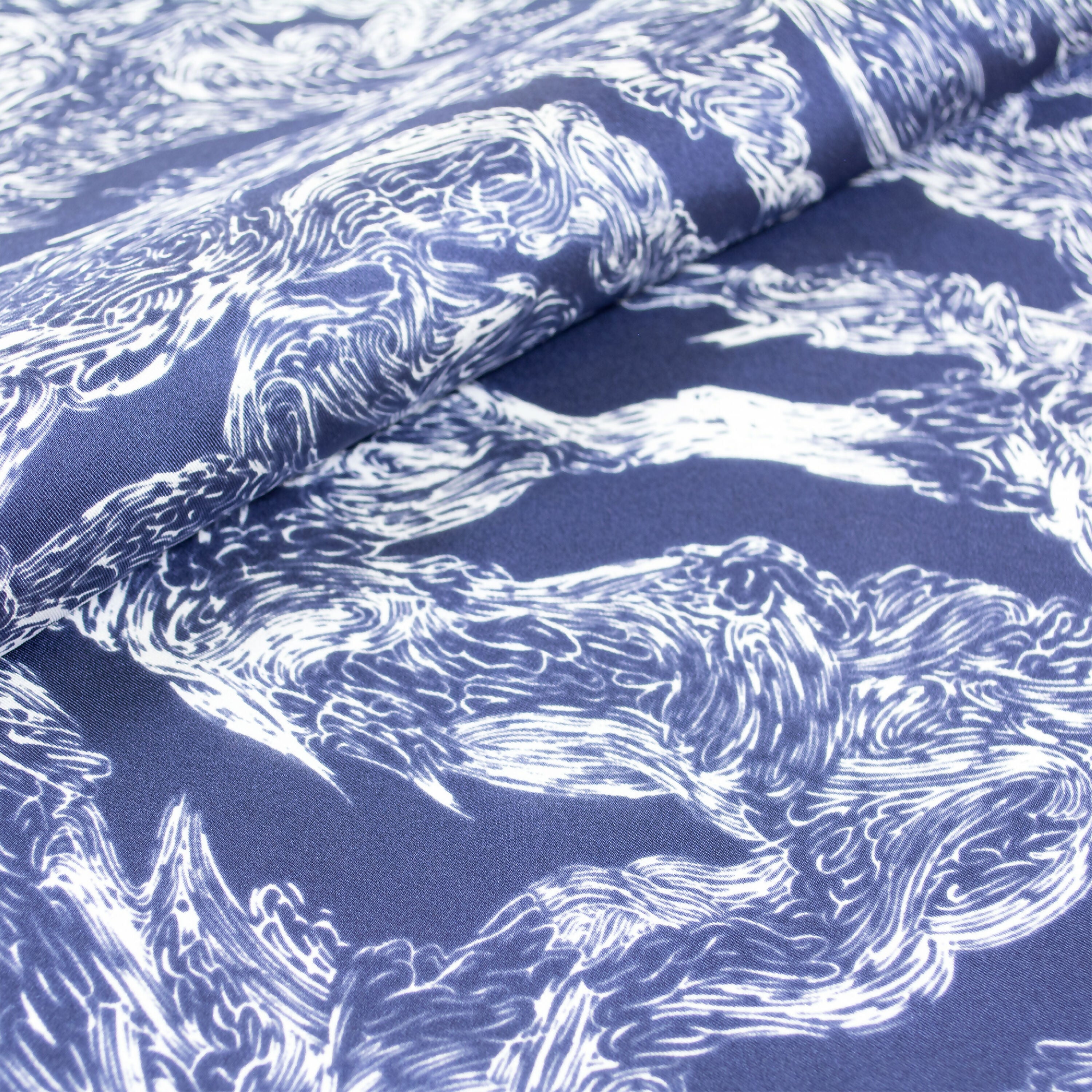 Bandana de Soie Bleu Mauvais Vents - prelude copie | EMPREINTES Paris