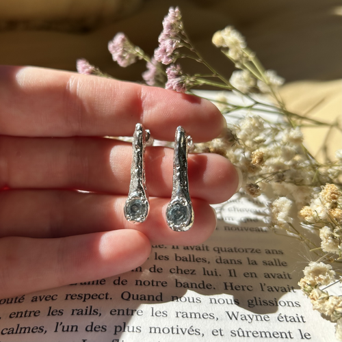 Boucles d'oreilles gouttes en argent | EMPREINTES Paris - EMPREINTES Paris
