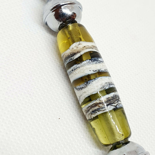 Couteau fromagette en verre couleur pomme et ivoire lapis | EMPREINTES Paris - EMPREINTES Paris