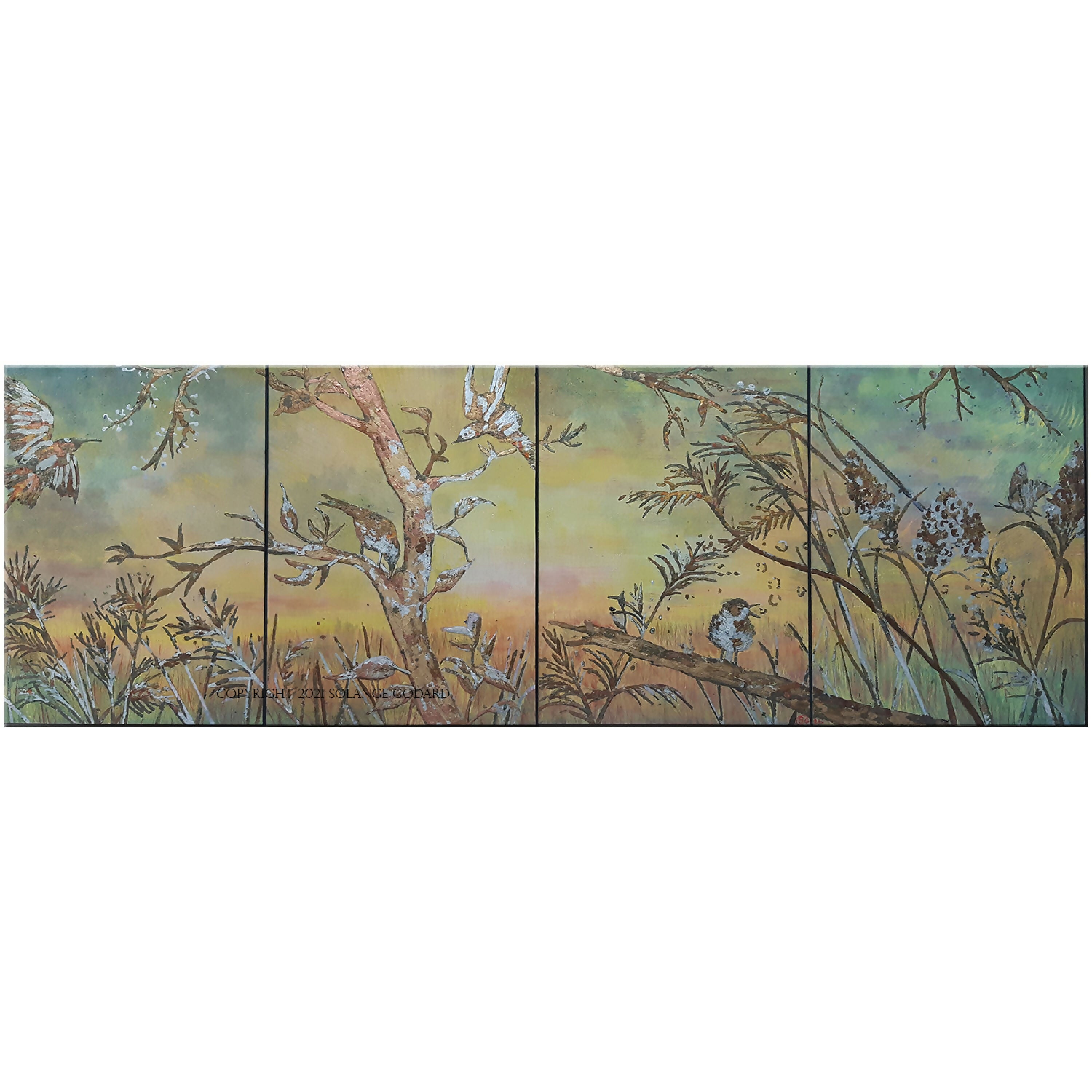 Œuvre murale - Panneau décoratif Oiseaux sur la branche | EMPREINTES Paris