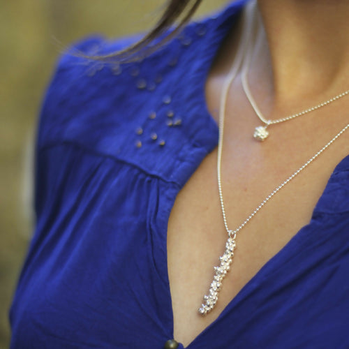 Sautoir barre de bulles verticale en argent massif | EMPREINTES Paris - EMPREINTES Paris