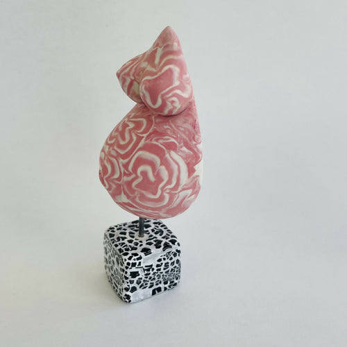 Sculpture femme enceinte nériage porcelaine blanc et rose 2 | EMPREINTES Paris - EMPREINTES Paris