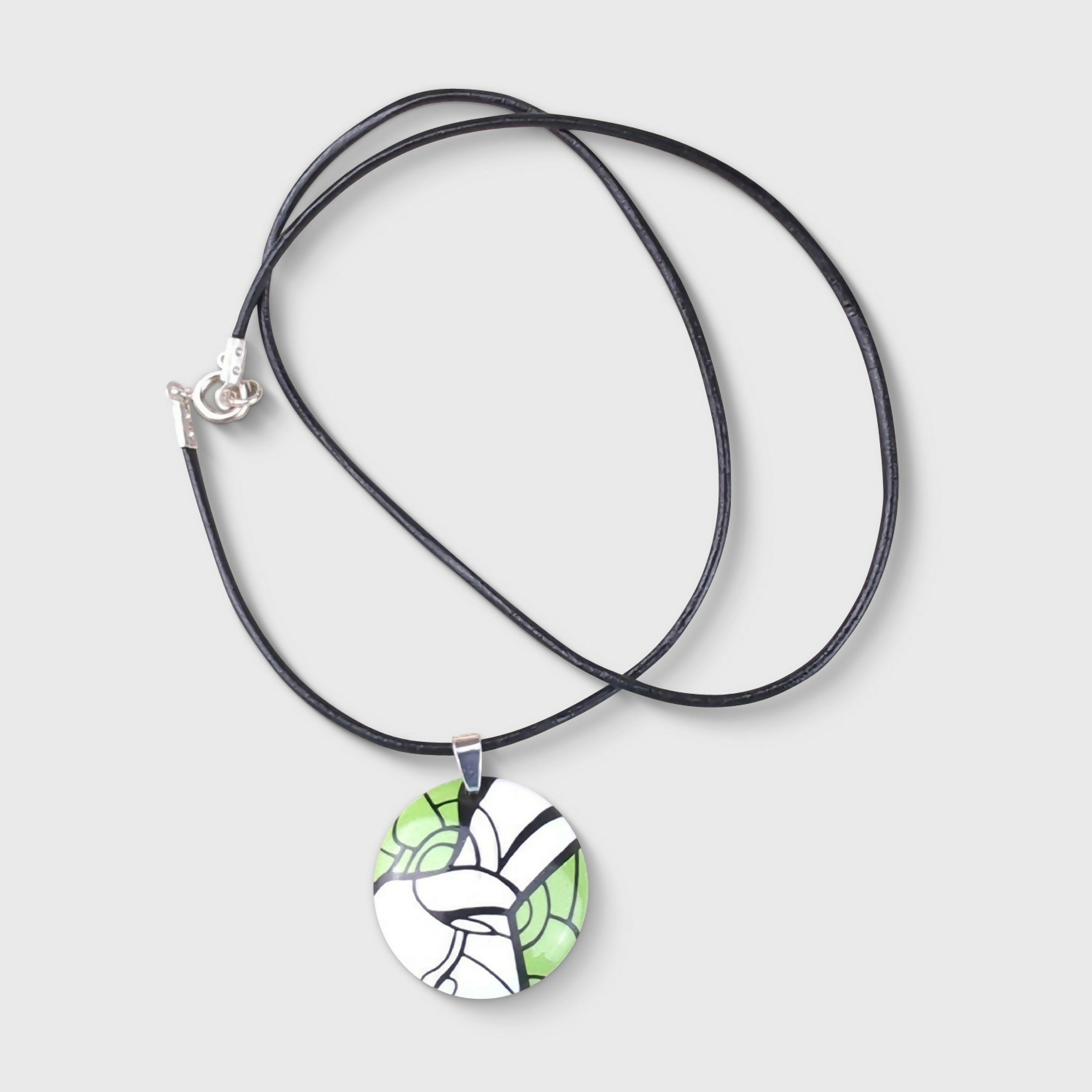 Collier Pop Art en émail sur cuivre - Vert | EMPREINTES Paris