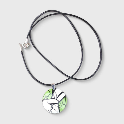 Collier Pop Art en émail sur cuivre - Vert | EMPREINTES Paris - EMPREINTES Paris