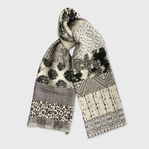 Écharpe hivernale - blanc et noir | EMPREINTES Paris - EMPREINTES Paris