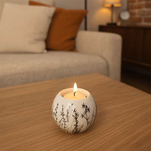 Bougeoir boule HERBES ET FLEURS CHAMPETRES | EMPREINTES Paris - EMPREINTES Paris