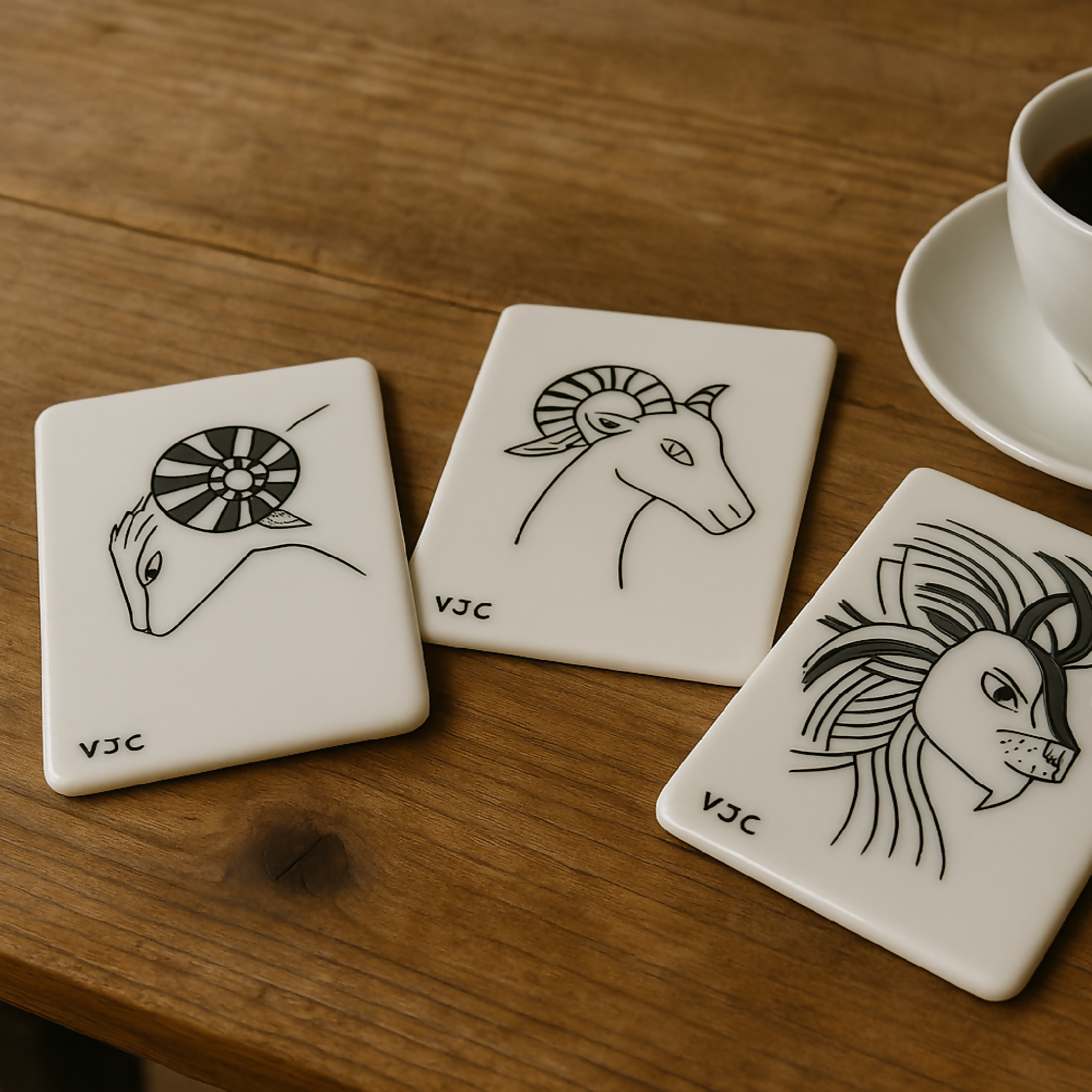 Carte du zodiaque en Porcelaine Bélier | EMPREINTES Paris